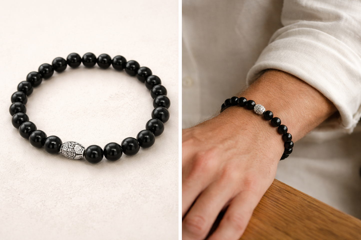 Onyx Boeddha Kralenarmband voor Mannen – 8 mm