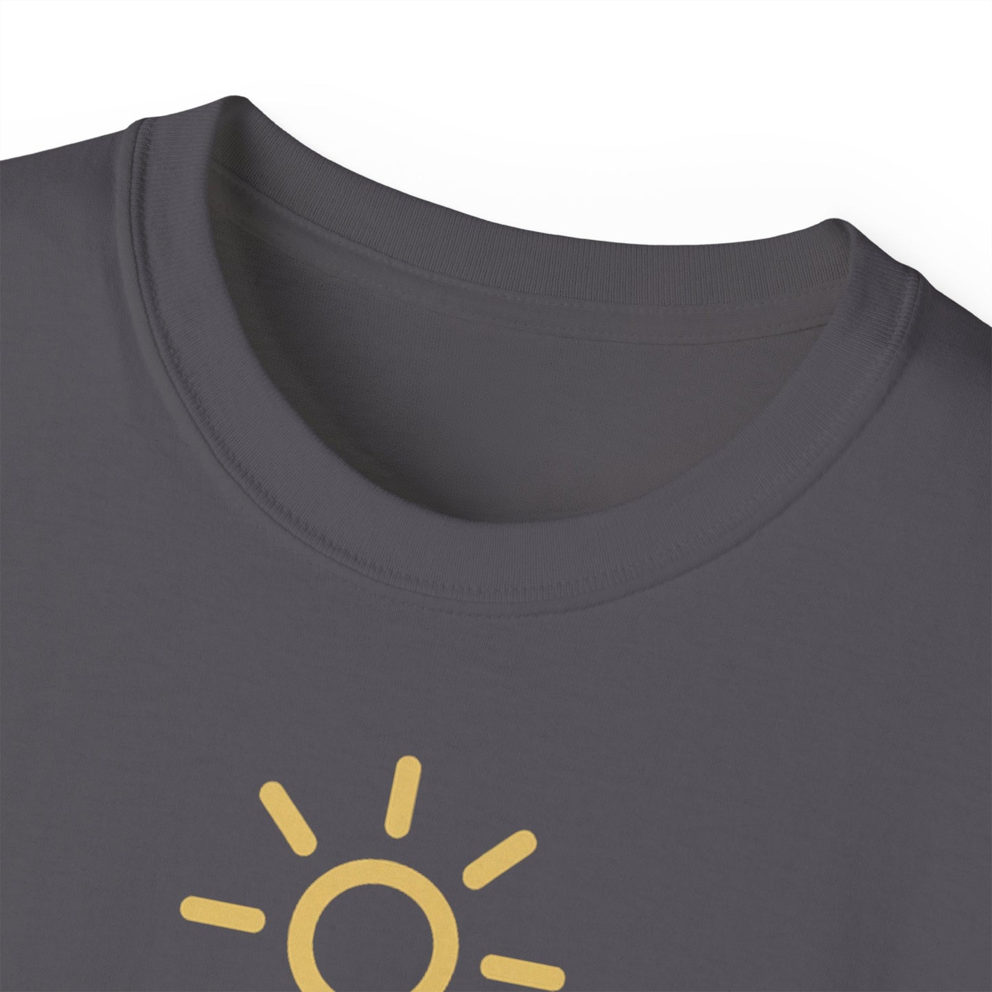 Shine Gently Sun Graphic Tee — Inspirational Minimalist Cotton T‑Shirt