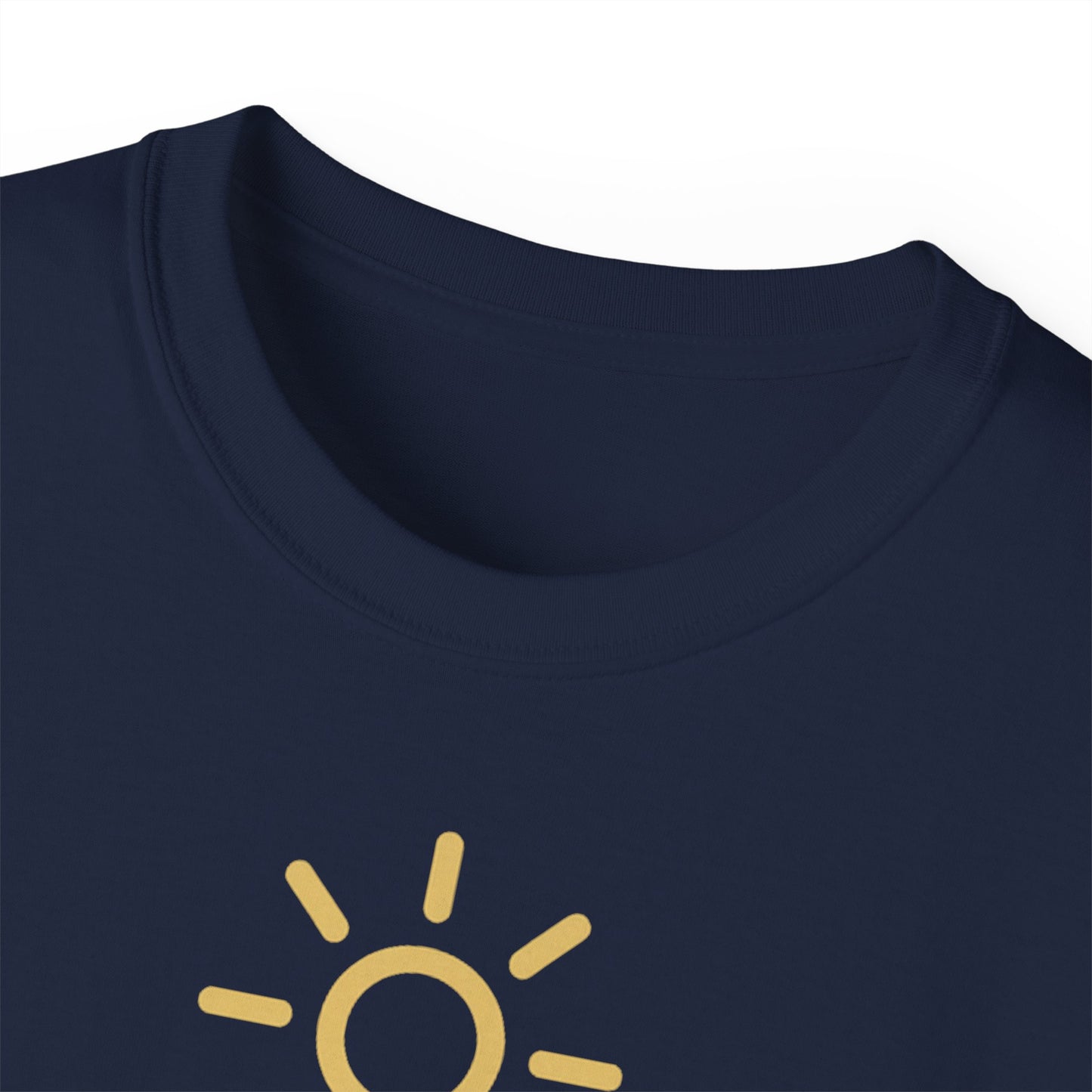 Shine Gently Sun Graphic Tee — Inspirational Minimalist Cotton T‑Shirt