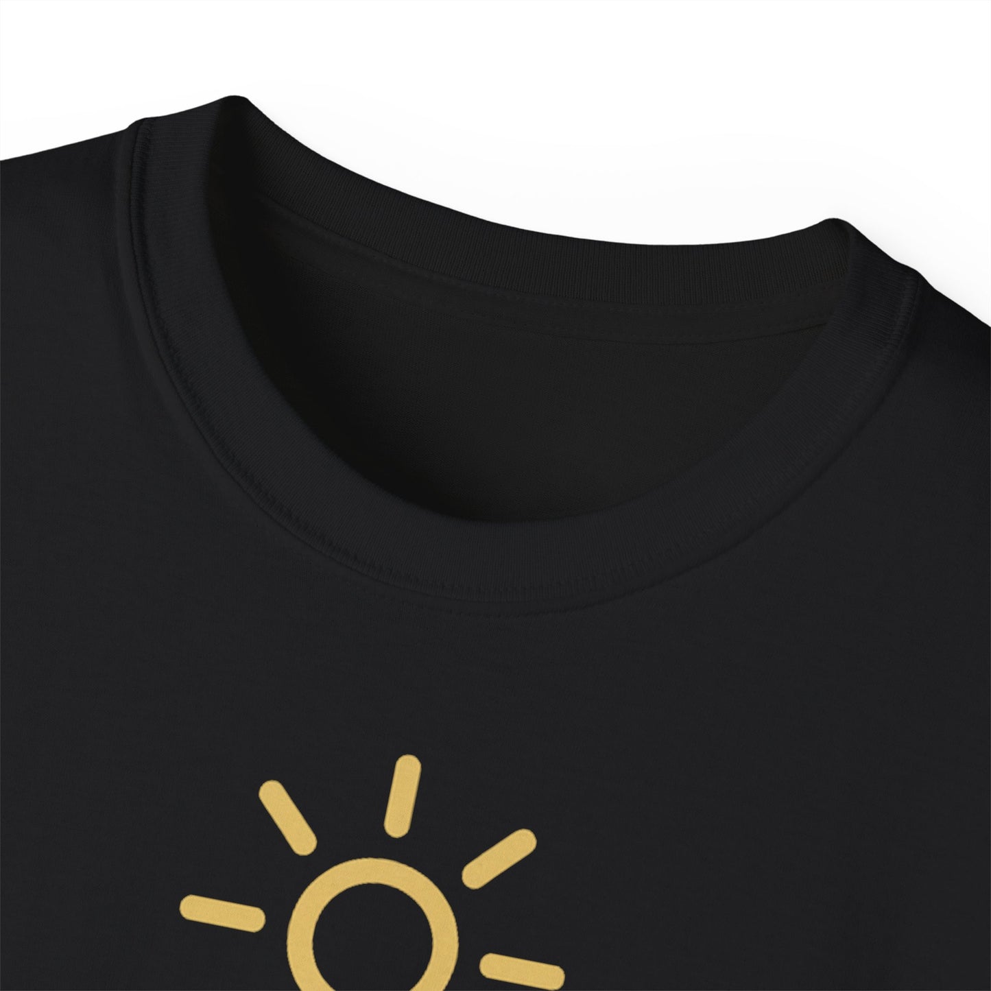Shine Gently Sun Graphic Tee — Inspirational Minimalist Cotton T‑Shirt