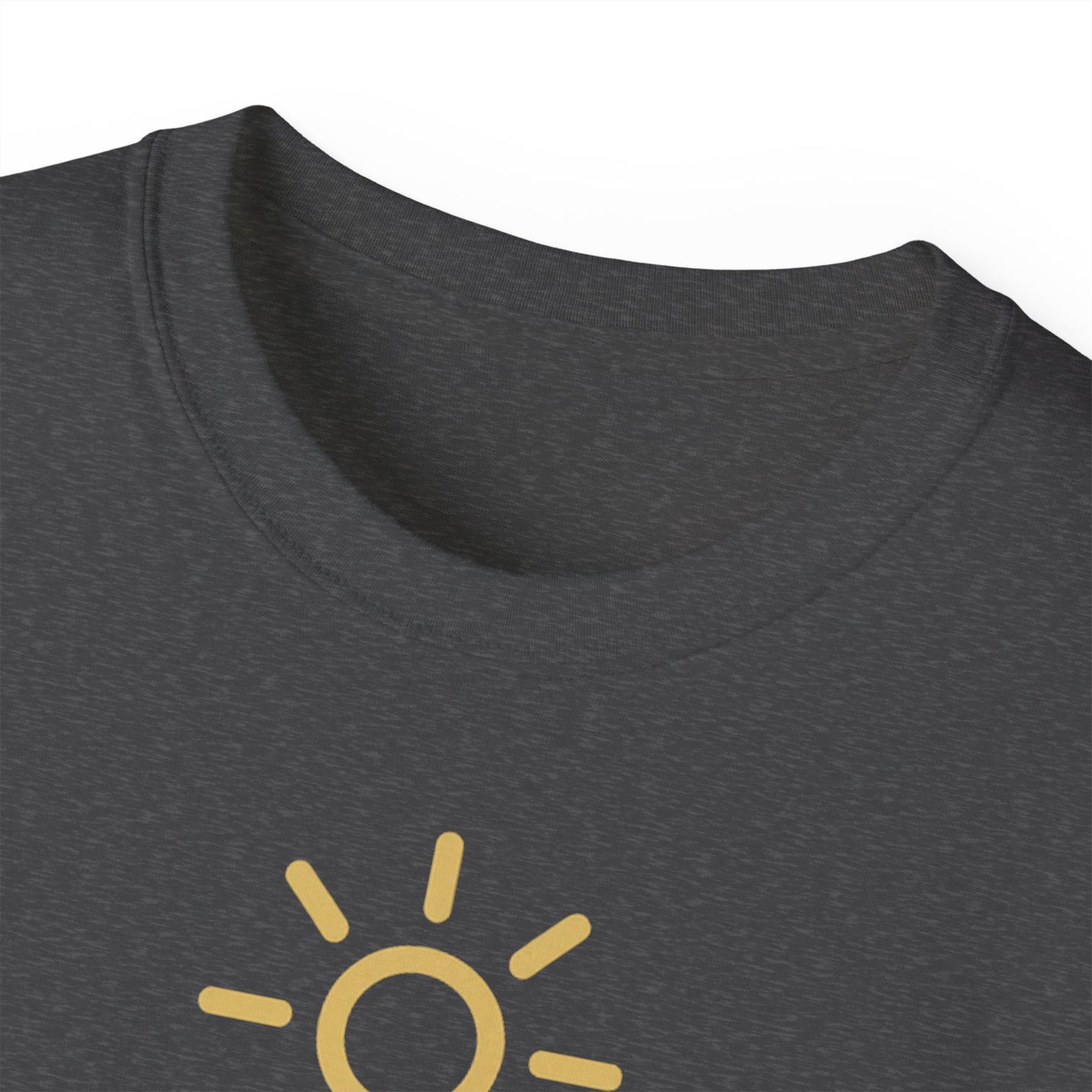 Shine Gently Sun Graphic Tee — Inspirational Minimalist Cotton T‑Shirt