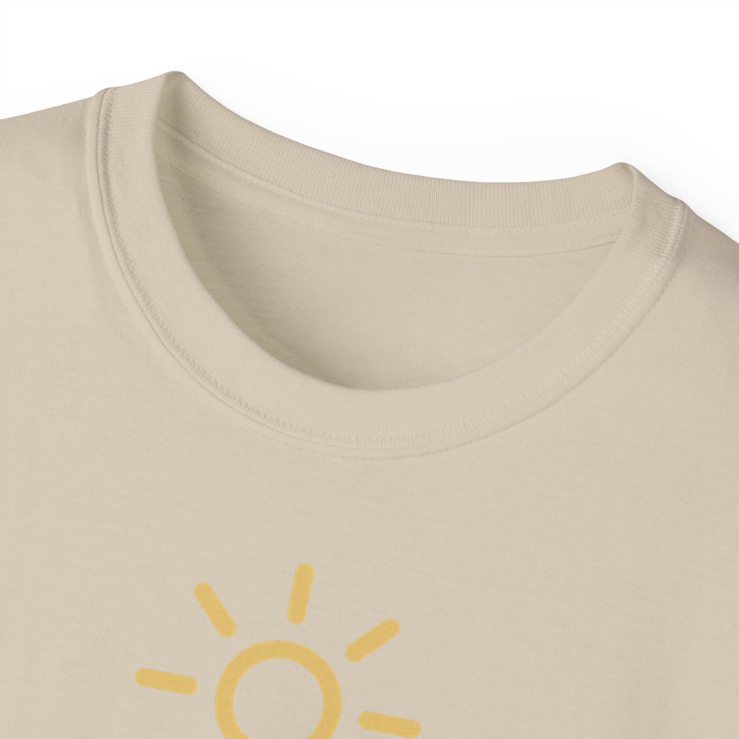 Shine Gently Sun Graphic Tee — Inspirational Minimalist Cotton T‑Shirt