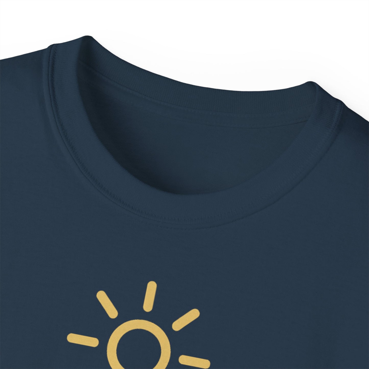 Shine Gently Sun Graphic Tee — Inspirational Minimalist Cotton T‑Shirt